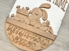 Load image into Gallery viewer, Easter Bunny Carrots Holiday Door Sign Interchangeable File, SVG Bunny, Eggs, Basket, Spring, Seasonal, Home, Welcome, glowforge