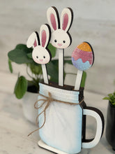 Load image into Gallery viewer, Mason Jar Mug Stick File SVG, Glowforge Tiered Tray Decor, Spring, Summer Plant Stake, Christmas, Flower, Gift, LuckyHeartDesignsCo