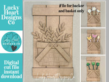 Load image into Gallery viewer, Picnic Basket Mug Stick Pallet Sign File SVG, Glowforge Tiered Tray Decor, Spring, Summer Plant Stake, Christmas, Flower LuckyHeartDesignsCo
