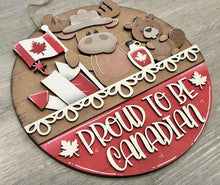 Load image into Gallery viewer, Canada Holiday Door Sign Interchangeable File, SVG Moose, Beaver, Fireworks, Flag, Syrup, Celebrate, Seasonal, Home, Welcome, glowforge