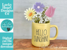 Load image into Gallery viewer, Spring Flowers Mug Stick File SVG, Glowforge Tiered Tray, Tray Decor, Tulip, Floral, Plant Topper, Spring, Stake, Gift, LuckyHeartDesignsCo