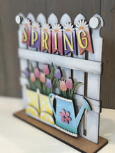 Load image into Gallery viewer, Spring Banner Holiday Door Sign Interchangeable File, SVG, Standing, Flower, Daisy, Tulips, Summer, Seasonal Home Welcome, glowforge