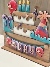 Load image into Gallery viewer, Birthday Banner Holiday Door Sign Interchangeable File, SVG, Fence, Standing, Balloons, Cake, Hat, Seasonal, Holiday, Welcome, glowforge