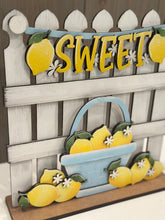 Load image into Gallery viewer, Lemon Banner Holiday Door Sign Interchangeable File, SVG, Fence, Flower, Fruit, Lemons, Sweet Lemonade Seasonal, Holiday, Welcome, glowforge