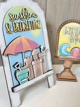 Load image into Gallery viewer, Beach Summer Tall Arch Sign Interchangeable File SVG, TINY, INSERT only Sand Castle Umbrella Glowforge Holiday Tiered LuckyHeartDesignsCo