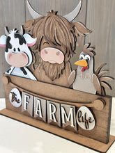 Load image into Gallery viewer, Farm Banner Fence Holiday Door Sign Interchangeable File, SVG, Standing, Egg, Highland Cow, Chicken, Seasonal Home Welcome, glowforge