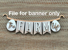 Load image into Gallery viewer, Farm Banner Fence Holiday Door Sign Interchangeable File, SVG, Standing, Egg, Highland Cow, Chicken, Seasonal Home Welcome, glowforge