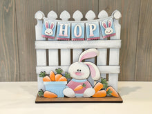 Load image into Gallery viewer, Easter Banner Holiday Door Sign Interchangeable File, SVG, Standing, Bunny, Spring, Seasonal Home Welcome, glowforge