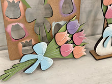 Load image into Gallery viewer, Flowers for Mom Pot Pop Out Craft Kit File SVG, Spring, Mother's Day Grandma, Tulip, Glowforge, LuckyHeartDesignsCo