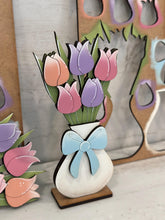 Load image into Gallery viewer, Flowers for Mom Pot Pop Out Craft Kit File SVG, Spring, Mother's Day Grandma, Tulip, Glowforge, LuckyHeartDesignsCo