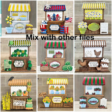 Load image into Gallery viewer, Watermelon Interchangeable Market Stand File SVG, Fruit, Spring Farm Fresh Tiered Tray, Standing Sign, Summer Glowforge, LuckyHeartDesignsCo