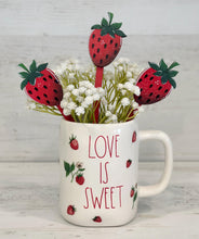 Load image into Gallery viewer, Strawberry Mug Stick File SVG, Glowforge Tiered Tray, Tray Decor, Fruit, Spring, Summer Plant Topper, Gift, LuckyHeartDesignsCo