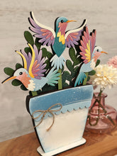 Load image into Gallery viewer, Hummingbird Mug Stick File SVG, Glowforge Tiered Tray, Tray Decor, Butterfly, Spring, Summer, Plant Topper, Gift, LuckyHeartDesignsCo