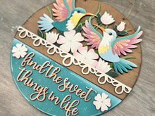 Load image into Gallery viewer, Hummingbird Holiday Door Sign Interchangeable File, SVG Bird, Butterfly, Spring Summer Floral Tulip Daisy Seasonal, Home, Welcome, glowforge