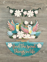 Load image into Gallery viewer, Hummingbird Holiday Door Sign Interchangeable File, SVG Bird, Butterfly, Spring Summer Floral Tulip Daisy Seasonal, Home, Welcome, glowforge