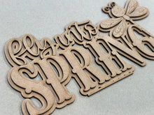 Load image into Gallery viewer, Dragonfly Spring Shelf Sitter Sign File SVG, Glowforge, Flower, Butterfly, Daisy, Dragonflies, Summer Tiered Tray LuckyHeartDesignsCo