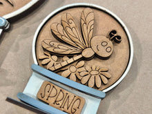 Load image into Gallery viewer, Dragonfly Snow Globe Interchangeable File SVG, TINY, Glowforge, Birdhouse, Dragonflies, Flower, Butterfly, Tiered Tray LuckyHeartDesignsCo