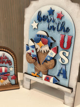 Load image into Gallery viewer, Bald Eagle America Tall Arch Sign Interchangeable File SVG, TINY, insert only, USA, Fireworks, Glowforge Holiday Tiered LuckyHeartDesignsCo