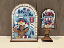 Load image into Gallery viewer, Bald Eagle America Tall Arch Sign Interchangeable File SVG, TINY, insert only, USA, Fireworks, Glowforge Holiday Tiered LuckyHeartDesignsCo