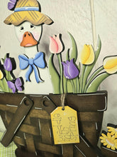 Load image into Gallery viewer, Goose Spring Flower Basket Interchangeable File SVG, TINY, Floral, Daisy, Umbrella, Duck Garden Tiered Tray, Glowforge, LuckyHeartDesignsCo