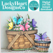 Load image into Gallery viewer, Butterfly Spring For The Flower Basket Interchangeable File SVG, TINY Butterflies Floral Flowers Tiered Tray Glowforge LuckyHeartDesignsCo