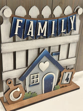 Load image into Gallery viewer, Home Family Banner Holiday Door Sign Interchangeable File, SVG, Fence, Standing, House, Initial, Seasonal, Holiday, Welcome, glowforge