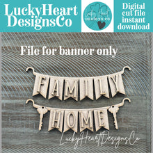 Load image into Gallery viewer, Home Family Banner Holiday Door Sign Interchangeable File, SVG, Fence, Standing, House, Initial, Seasonal, Holiday, Welcome, glowforge