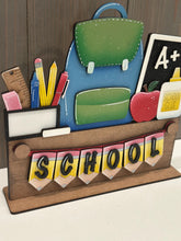 Load image into Gallery viewer, School Banner Holiday Door Sign Interchangeable File, SVG, Teacher, Pencil, Classroom, Seasonal, Holiday, Welcome, glowforge