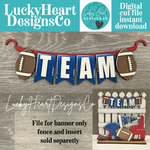 Load image into Gallery viewer, Football Banner Holiday Door Sign Interchangeable File, SVG, Sports, Fall, Team Seasonal, Holiday, Welcome, glowforge