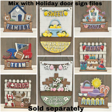 Load image into Gallery viewer, Banner Holiday Door Sign Interchangeable File, SVG, Fence Christmas, Easter, Halloween, Fall, Winter, Seasonal, Home, Welcome, glowforge