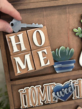 Load image into Gallery viewer, Wall Collage Shelf Holder Interchangeable Sign File, Glowforge, Home, Family, Display, Plant, House, Standing, LuckyHeartDesignsCo