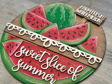 Load image into Gallery viewer, Watermelon Holiday Door Sign Interchangeable File, SVG, Spring, Summer, Fruit, Basket, Farm Fresh, Seasonal Home Welcome, glowforge