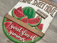 Load image into Gallery viewer, Watermelon Holiday Door Sign Interchangeable File, SVG, Spring, Summer, Fruit, Basket, Farm Fresh, Seasonal Home Welcome, glowforge