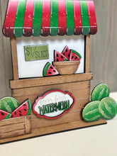 Load image into Gallery viewer, Watermelon Interchangeable Market Stand File SVG, Fruit, Spring Farm Fresh Tiered Tray, Standing Sign, Summer Glowforge, LuckyHeartDesignsCo