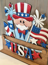 Load image into Gallery viewer, Uncle Sam America Holiday Door Sign Interchangeable File, SVG, Flag, USA, Summer, Fireworks Fourth of July Seasonal Home Welcome, glowforge