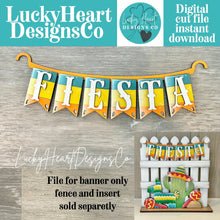 Load image into Gallery viewer, Cinco De Mayo Banner Holiday Door Sign Interchangeable File, SVG, Fence, Standing, Fiesta, Piñata, Cactus, Seasonal Home Welcome, glowforge
