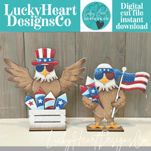 Load image into Gallery viewer, Uncle Sam USA Standing File SVG, America USA Fourth of July, Flag Balloons, Statue of Liberty, Holiday Decor, Glowforge, LuckyHeartDesignsCo