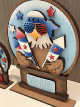 Load image into Gallery viewer, Bald Eagle America Snow Globe Interchangeable File SVG, TINY Glowforge, Summer, Fireworks, USA, Tiered Tray LuckyHeartDesignsCo