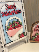 Load image into Gallery viewer, Strawberry Summer Tall Arch Sign Interchangeable File SVG, TINY, INSERT only Fruit, Farm Glowforge Spring Tiered Tray LuckyHeartDesignsCo