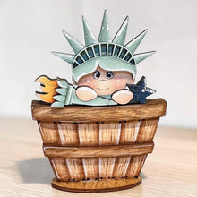 Load image into Gallery viewer, Statue of Liberty For The Flower Basket Interchangeable File SVG, Fourth, America, USA, Summer, Tiered Tray, Glowforge, LuckyHeartDesignsCo