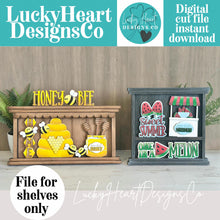 Load image into Gallery viewer, Small Wall Collage Shelf Holder Interchangeable Sign File, Glowforge, Home, Family, Display, Plant, House, Standing, LuckyHeartDesignsCo