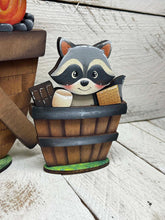Load image into Gallery viewer, Raccoon Camping For The Flower Basket Interchangeable File SVG, TINY, S'mores, Campfire, Summer, Tiered Tray, Glowforge, LuckyHeartDesignsCo
