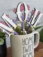 Load image into Gallery viewer, Mom Mother's Day Mug Stick File SVG, Glowforge Tiered Tray, Tray Decor, Floral, Plant Topper, Spring, Stake, Gift, LuckyHeartDesignsCo