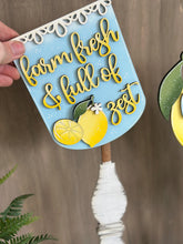 Load image into Gallery viewer, Watermelon Pedestal Spindle Slide On Seasonal Set Interchangeable File SVG, Summer, Fruit Home Sign, Decor Glowforge, LuckyHeartDesignsCo