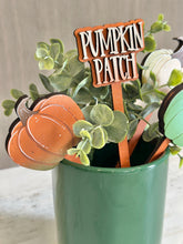 Load image into Gallery viewer, Pumpkin Mug Stick File SVG, Glowforge Tiered Tray, Tray Decor, Farm, Fall, Patch, Pumpkins, Plant Topper, Gift, LuckyHeartDesignsCo