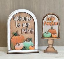 Load image into Gallery viewer, Pumpkin Patch Tall Arch Sign Interchangeable File SVG, TINY, INSERT only Fall, Pumpkins Glowforge, Holiday, Tiered Tray LuckyHeartDesignsCo