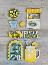 Load image into Gallery viewer, Lemon Wall Collage Shelf Holder Interchangeable Sign File, Glowforge, Spring, Summer, Fruit, Lemonade, Standing, Tree, LuckyHeartDesignsCo