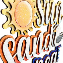 Load image into Gallery viewer, Sun Sand Shelf Sitter Sign File SVG, Summer, Seagull, Sandcastle, Beach, Tiered Tray Glowforge, LuckyHeartDesignsCo