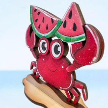 Load image into Gallery viewer, Crab Summer Standing File SVG, Glowforge, Swim, Sand, Pool, Beach, Watermelon, Ice cream, Sandcastle, Tiered Tray LuckyHeartDesignsCo