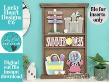 Load image into Gallery viewer, Beach Wall Collage Shelf Holder Interchangeable Sign File, Glowforge, Crab, Summer, Sand Castle, Flip Flops, Standing, LuckyHeartDesignsCo